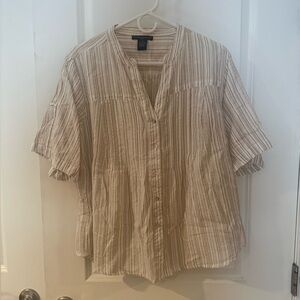 Preswick & Moore Beige Striped Blouse
